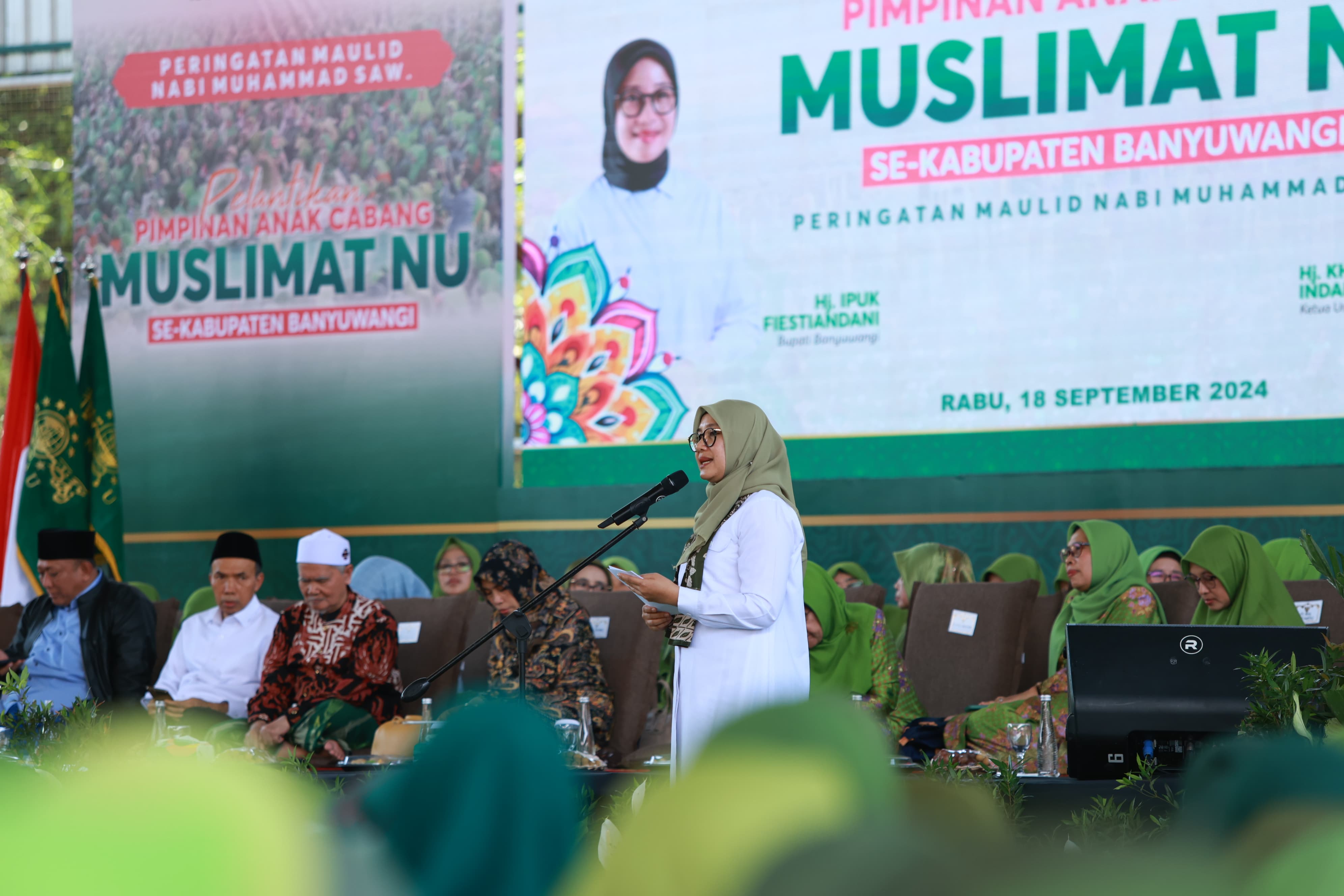 Hadiri Pelantikan PAC Muslimat NU, Bupati Ipuk Ajak Bangun Banyuwangi