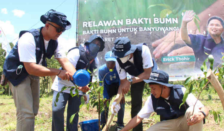 Jaga Konservasi, PTPN XII Tanam Ribuan Pohon di Kalibaru Banyuwangi